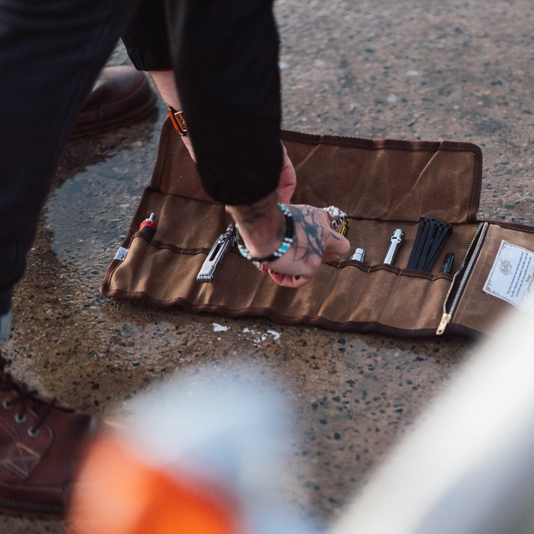F1 Waxed Canvas Tool Roll